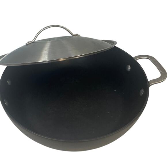 Used Simply Calphalon #1612  Nonstick 12" Metal Frying Pan w Metal Lid - Picture 5 of 7